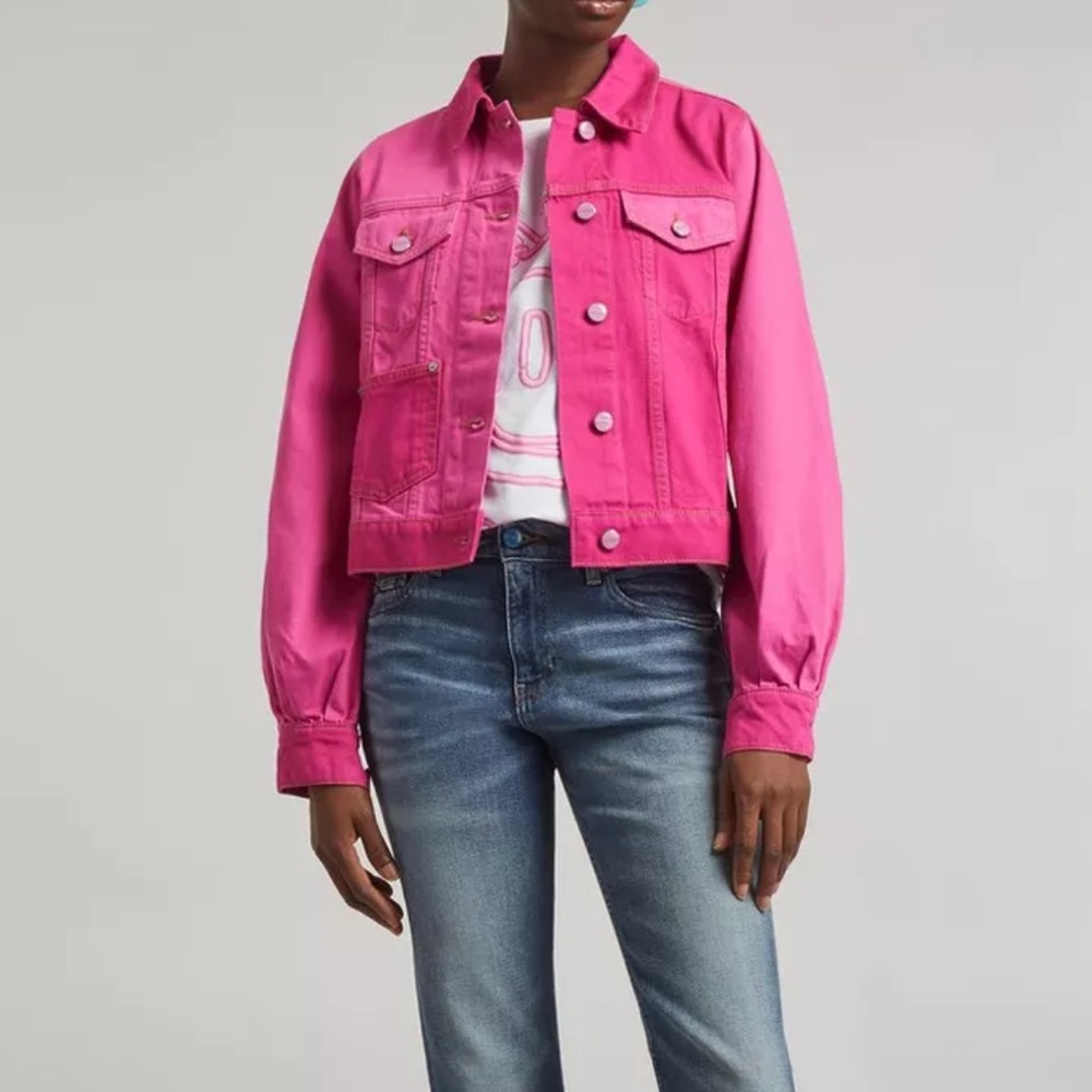 Ganni Camy Denim Jacket (Pink Size 34)